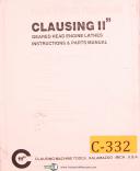 Clausing-Colchester-Clausing 11\", Geared Head Engine Lathes, Instructions & Parts Manual-11\"-01